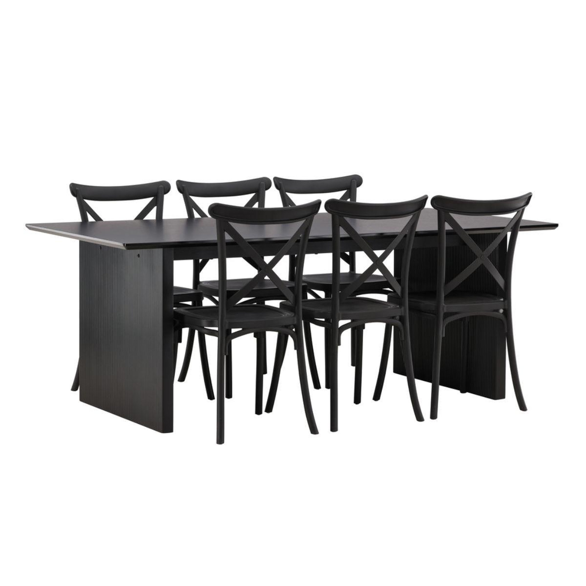 Paris Prix Ensemble table à manger & 6 chaises  vail & crosett  200cm noir