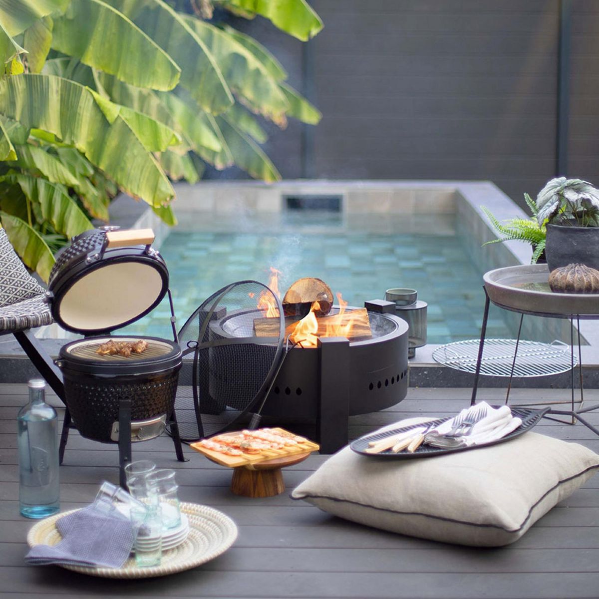 LIVOO Brasero au bois ou au charbon 47.5cm noir - doc286