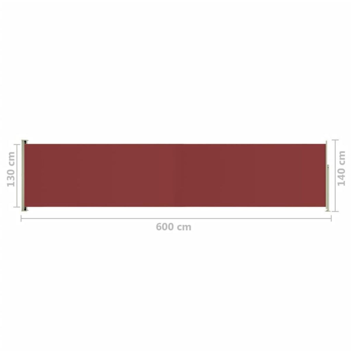 VIDAXL Auvent lateral retractable de patio 140x600 cm Rouge