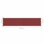 Voir la diapositive 6 : VIDAXL Auvent lateral retractable de patio 140x600 cm Rouge