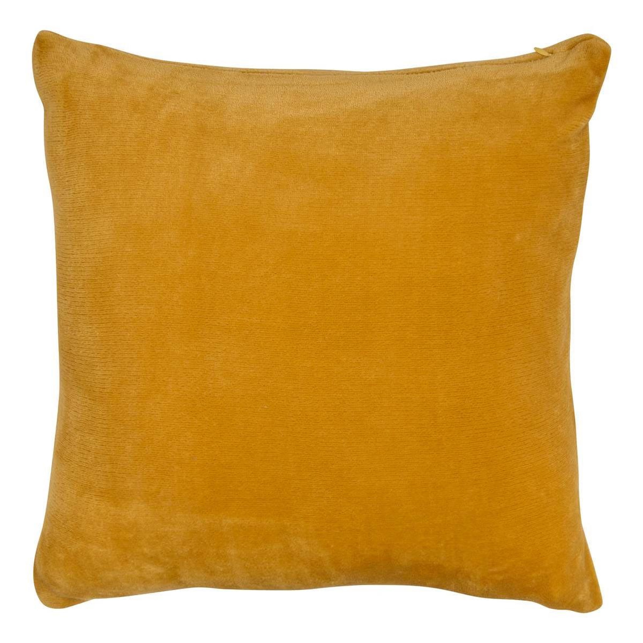 ATMOSPHERA Coussin en flanelle uni  ollis  38x38cm ocre