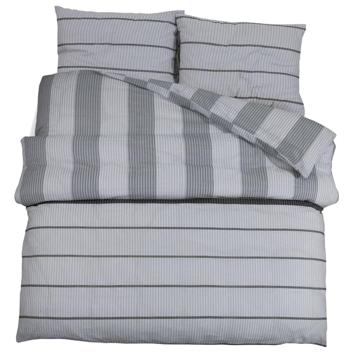 VIDAXL Ensemble de housse de couette Gris 140x200 cm Coton