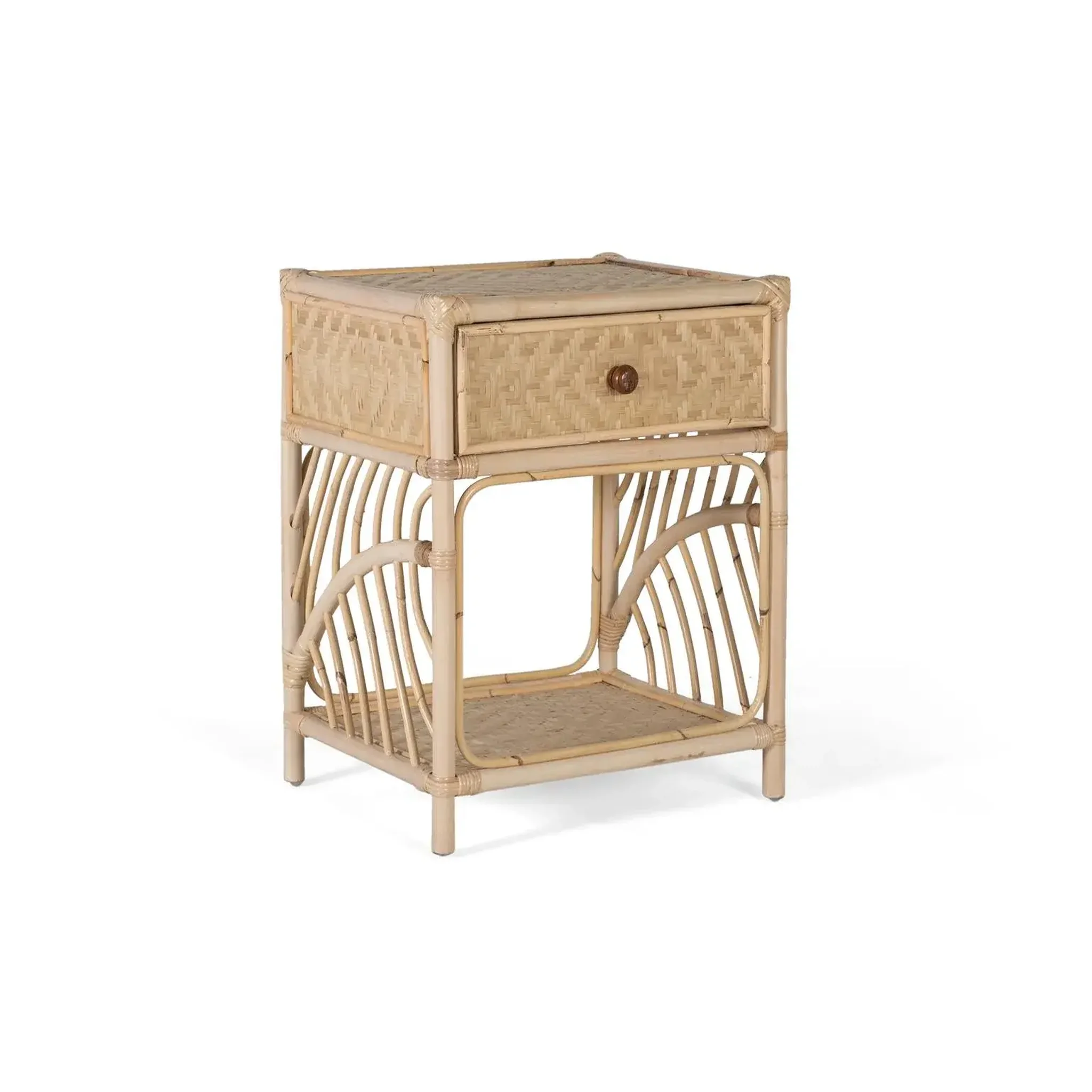 Voir la diapositive 2 : GINER Y COLOMER SL Table de chevet en rotin naturel 50 cm style méditerranéen