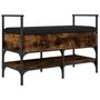Voir la diapositive 2 : VIDAXL Banc a chaussures chene fume 85,5x42x57,5 cm bois d'ingenierie