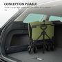 Voir la diapositive 4 : OUTSUNNY Chariot de jardin pliable 130L - housse zippée amovible, poignée télescopique mobile - acier noir tissu kaki