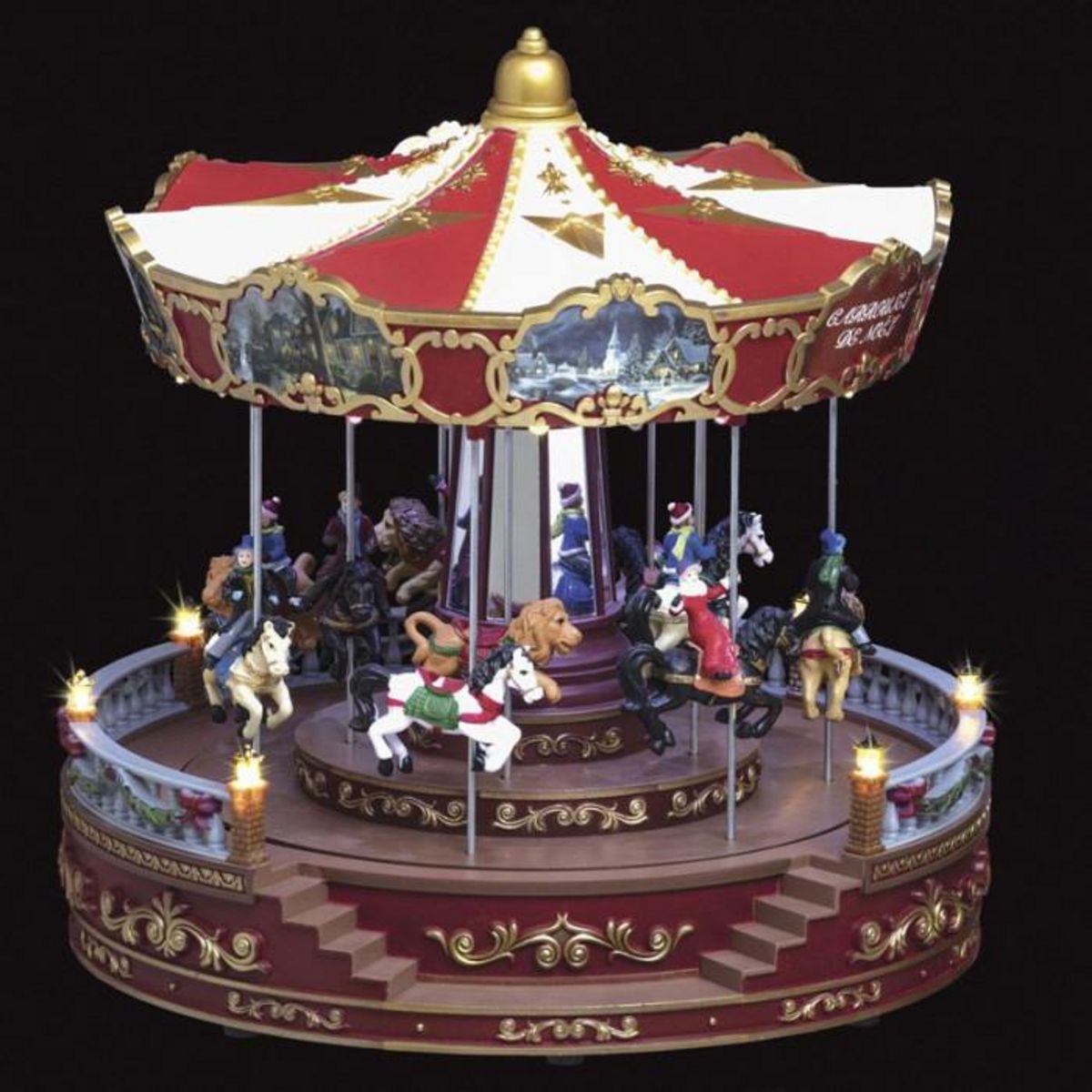 FEERIC LIGHT & CHRISTMAS Grand carrousel en mouvement et musical 40 led 