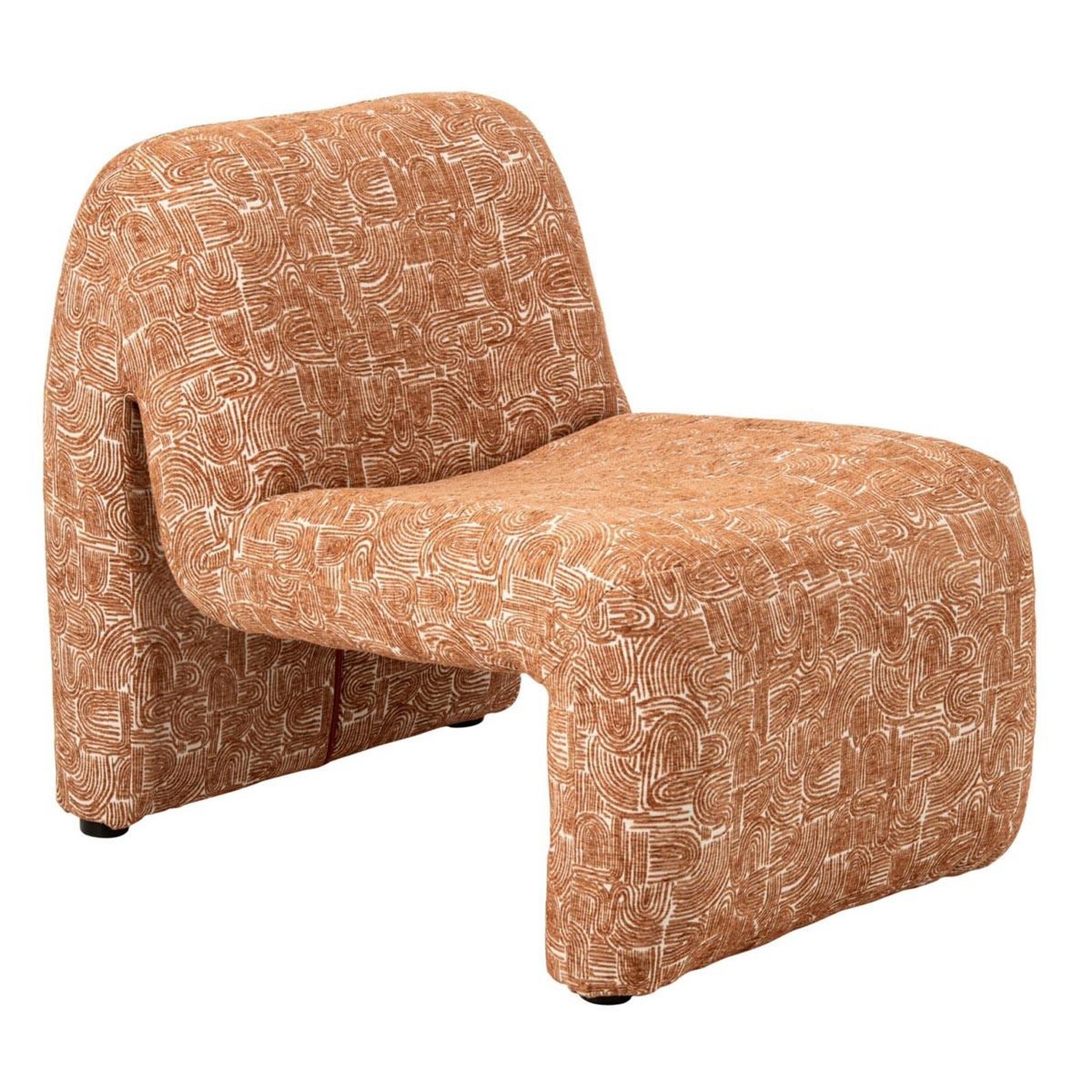 J-LINE Fauteuil design organique  margo  87cm rouille