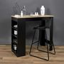 Voir la diapositive 4 : TOILINUX Table de bar mange debout Cheers avec 4 niches de rangement en MDF - Noir et Marron