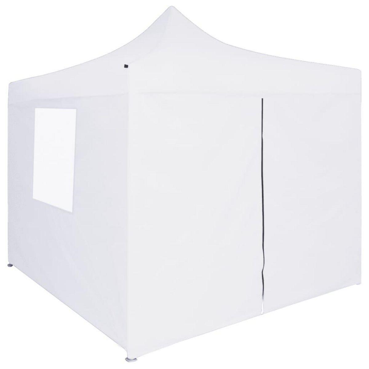VIDAXL Tente de reception pliable avec 4 parois 3x3 m Acier Blanc