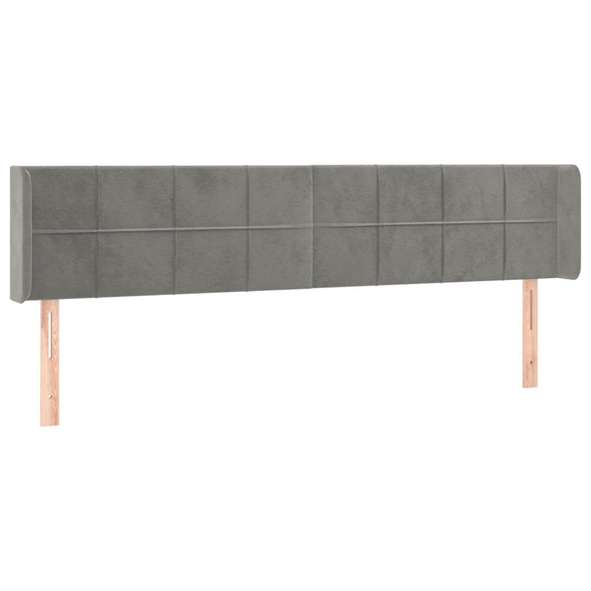 Voir la diapositive 2 : VIDAXL Tete de lit avec oreilles Gris clair 203x16x78/88 cm Velours