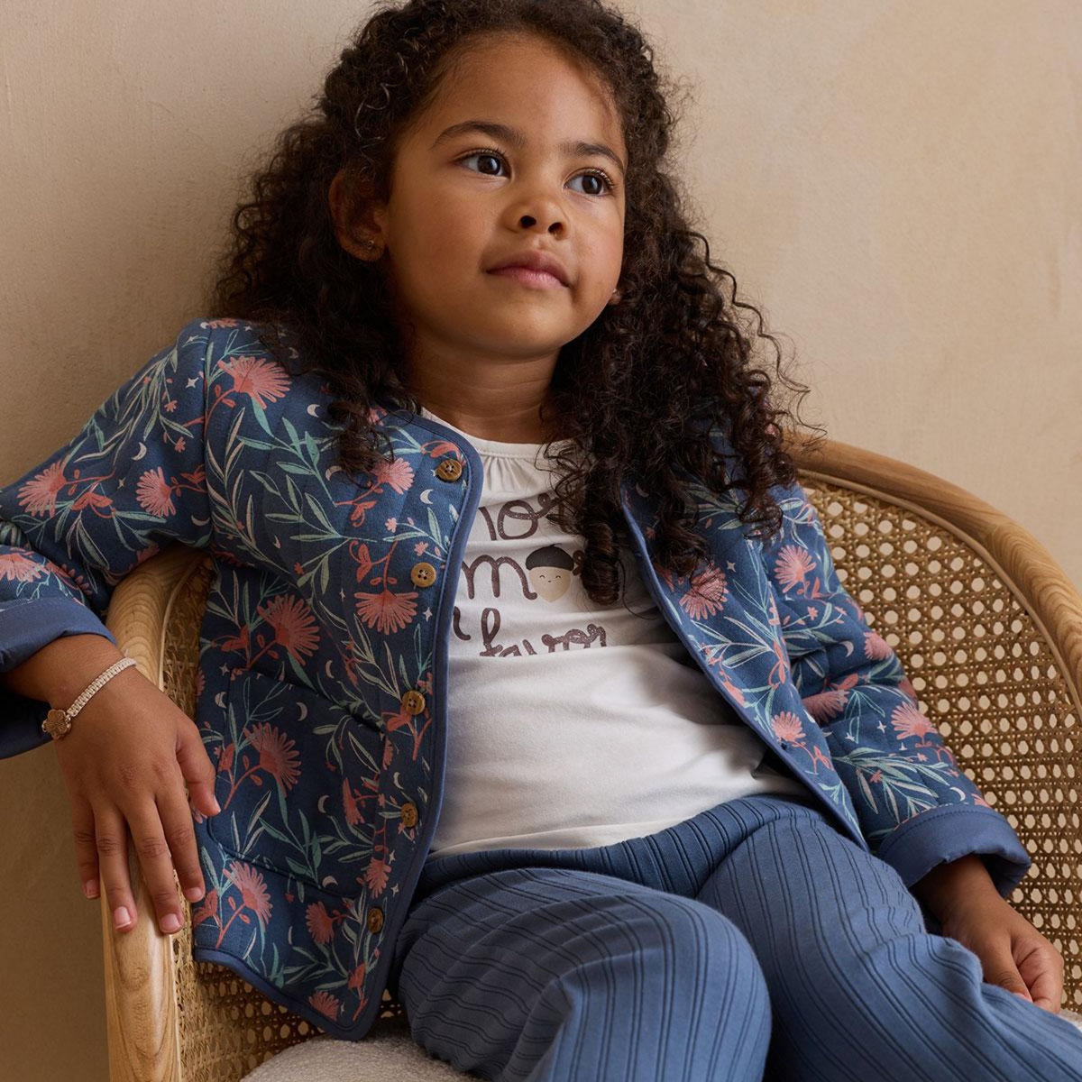 Petit Béguin Veste enfant en coton matelassé Dina