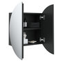 Voir la diapositive 5 : VIDAXL Armoire de salle de bain miroir rond et LED Noir 40x40x17,5 cm