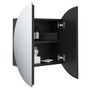 Voir la diapositive 5 : VIDAXL Armoire de salle de bain miroir rond et LED Noir 40x40x17,5 cm