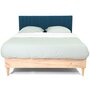 HOMIFAB Tête de lit matelassée en velours bleu 140 cm - Eliot