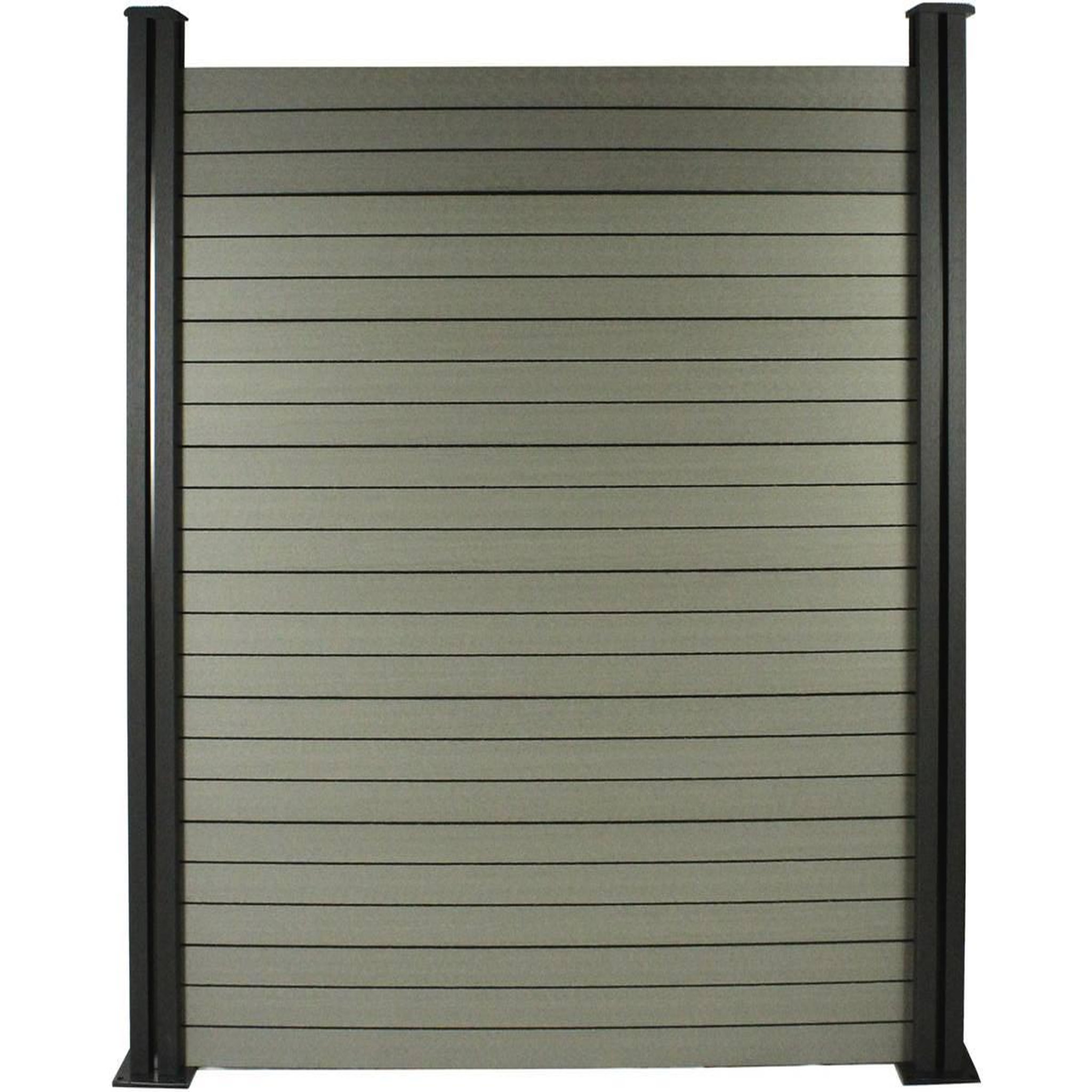 Habitat et Jardin Kit Clôture 1.6 x 1.2 m composite - Kit de fixation offert - Gris