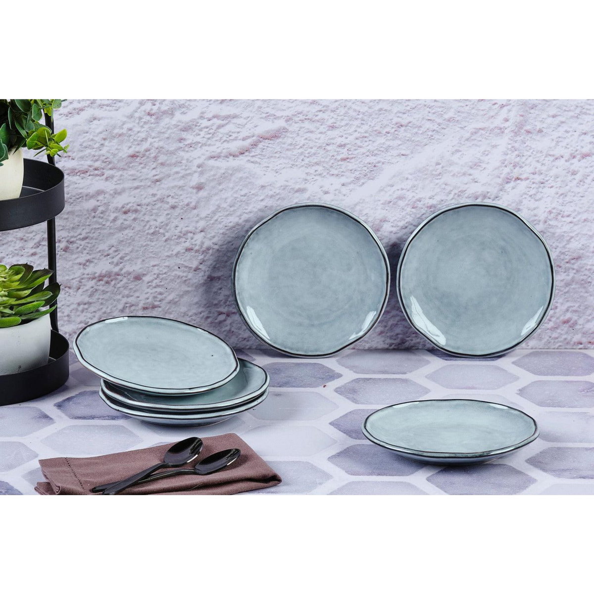 BJORN Assiette CLOUD Ø16cm - 6 pièces - Gris orage