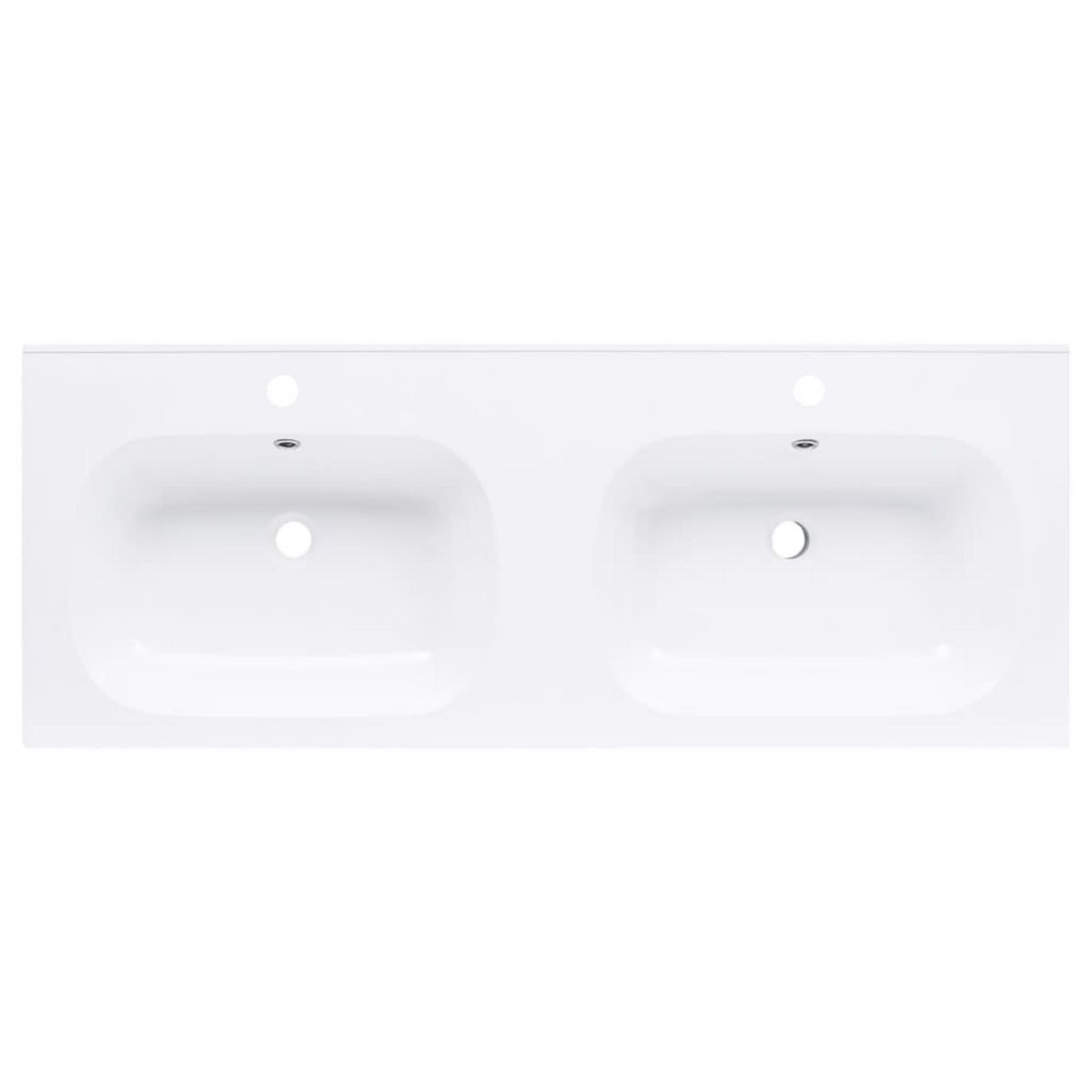 VIDAXL Lavabo double encastre 1205x460x145 mm SMC Blanc