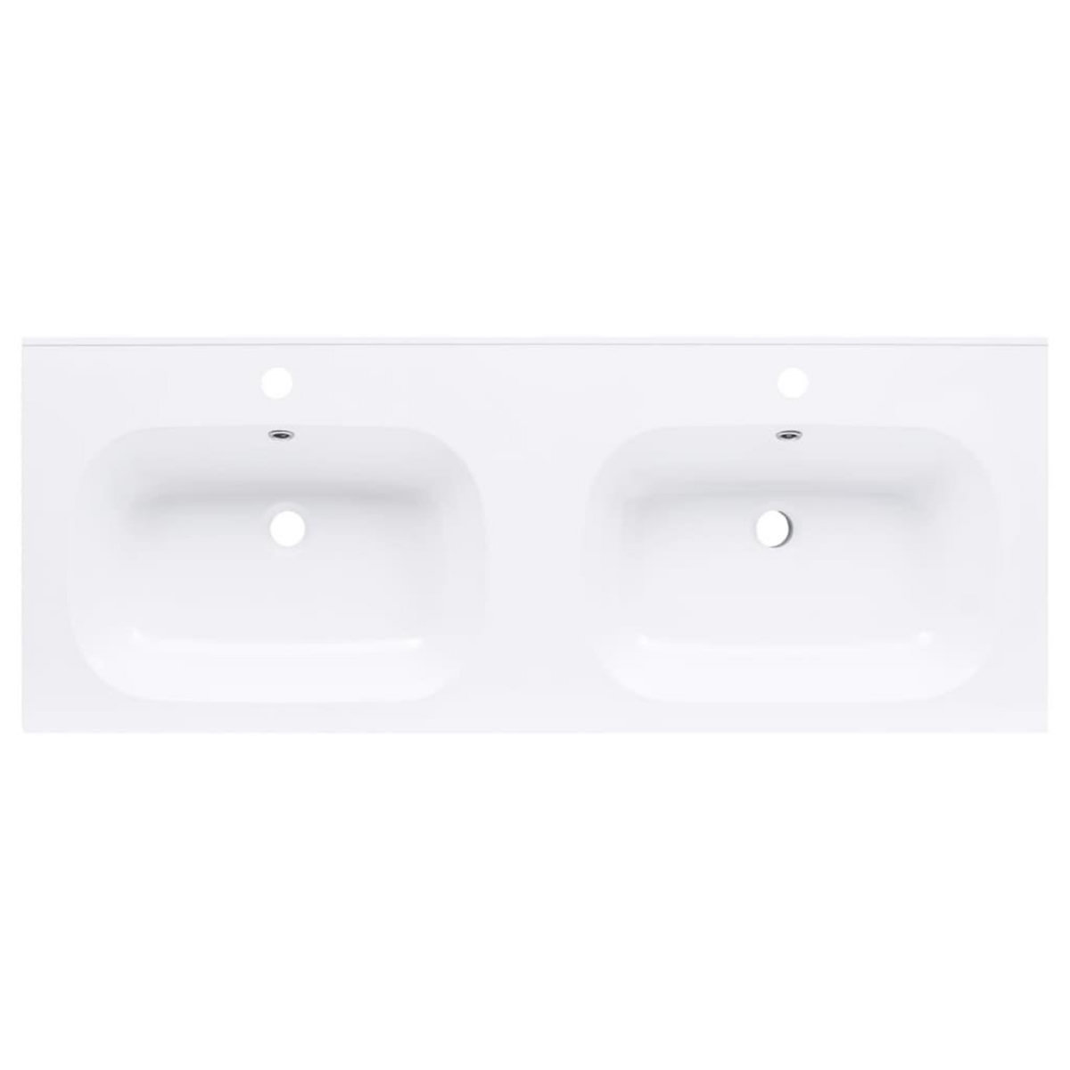 VIDAXL Lavabo double encastre 1205x460x145 mm SMC Blanc