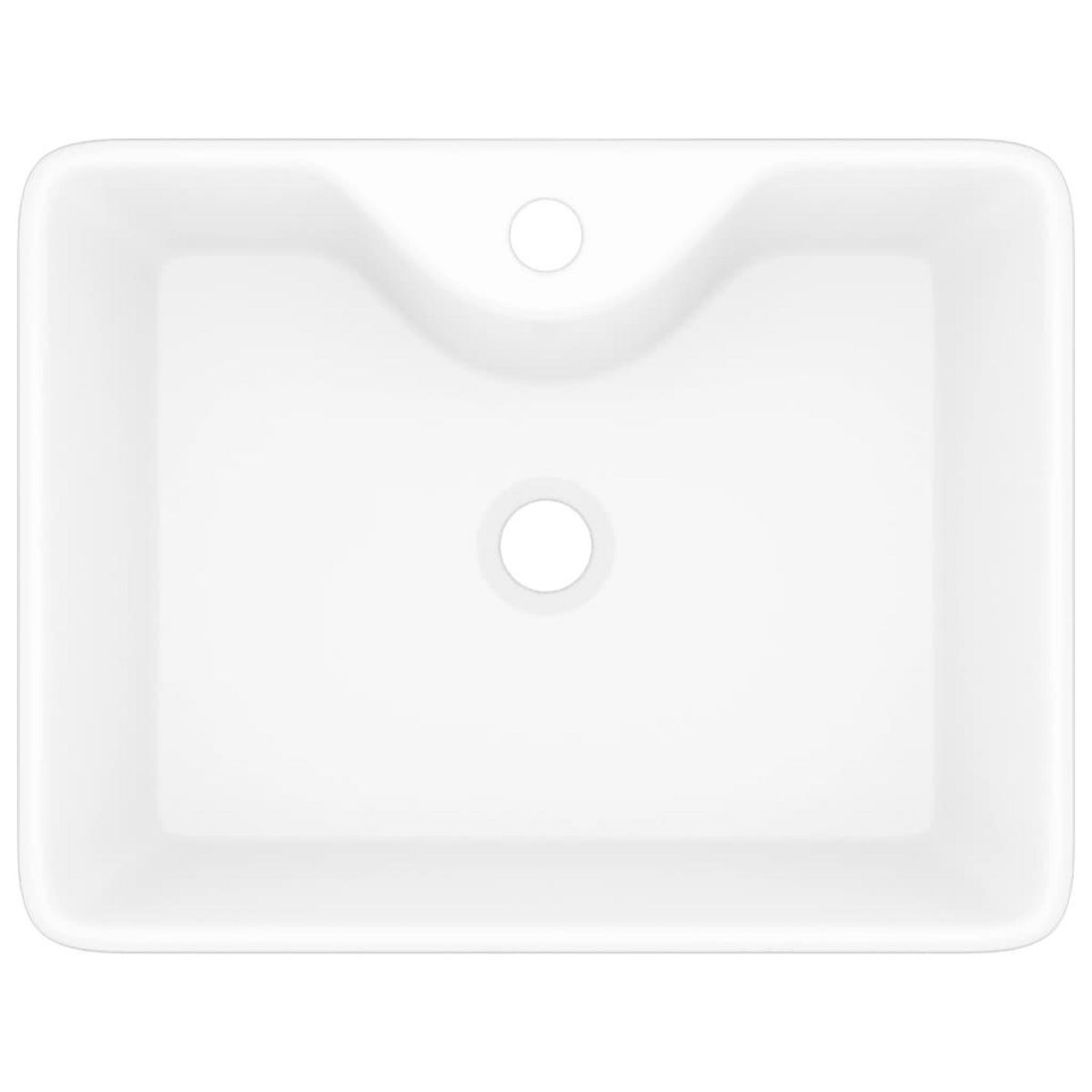 VIDAXL Vasque carre a trou pour robinet ceramique blanc pour salle de bain