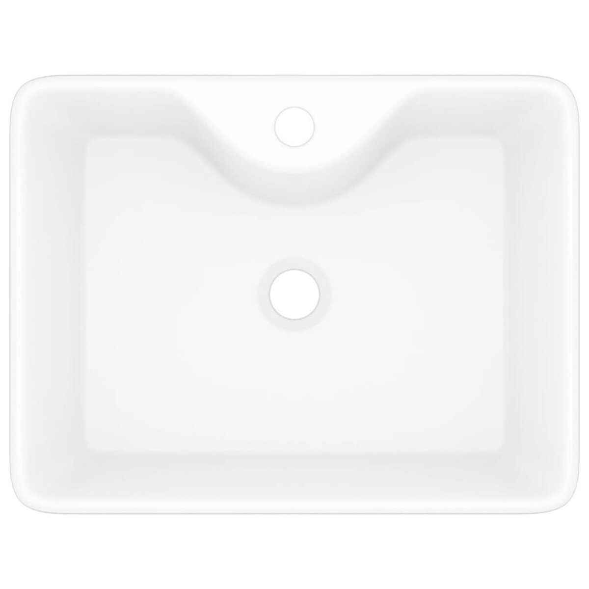 VIDAXL Vasque carre a trou pour robinet ceramique blanc pour salle de bain