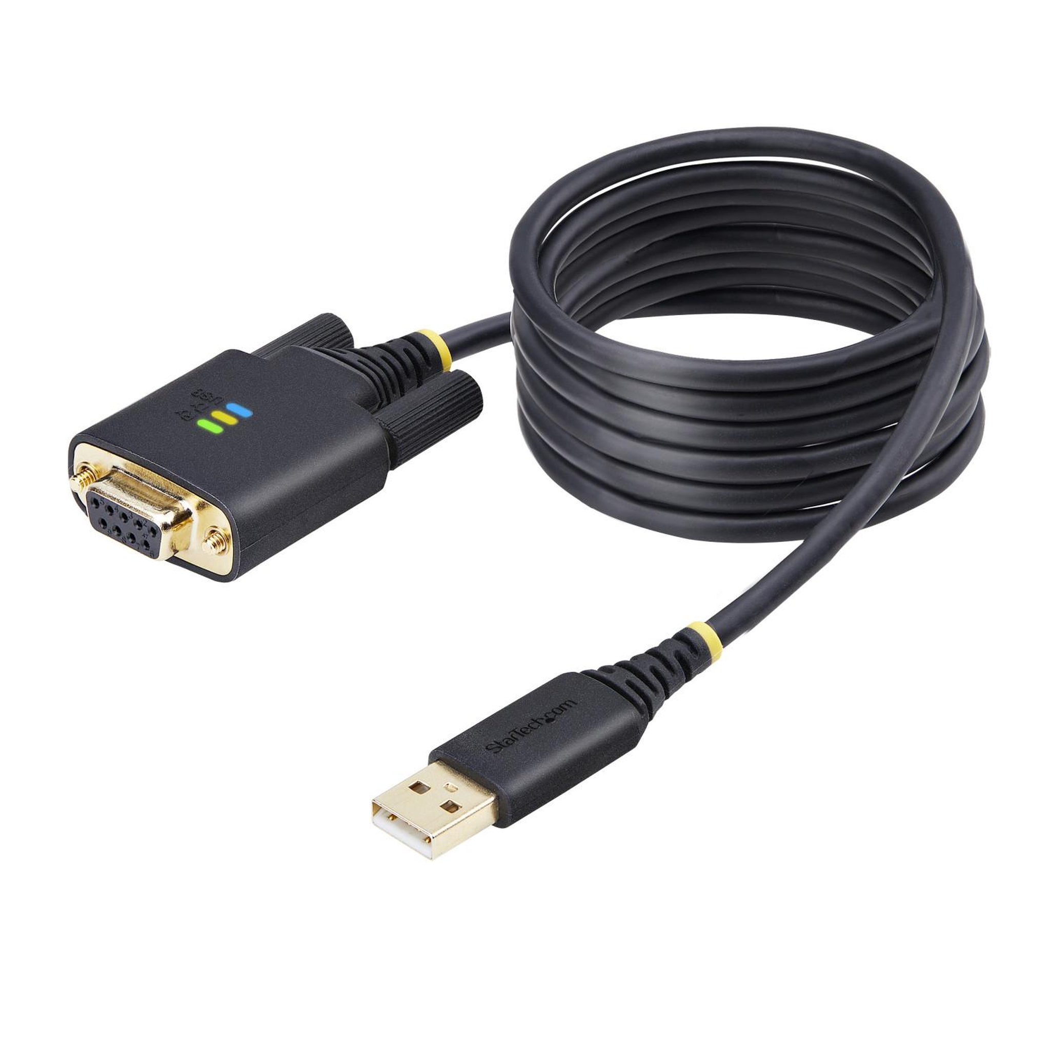 Startech Startech.com câble série null modem vers usb de 2m, rétention com, ftdi, usb-a vers db9 rs232, câble adaptateur usb db9, vis/écrous db9 interchangeables, windows/macos/linux