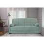 Voir la diapositive 2 : MARKET24 Clic clac 3 places MEGAN 14 - Tissu Soro vert amande - Avec accoudoirs - Couchage 130x190 cm - L223 x P96 x H103 cm