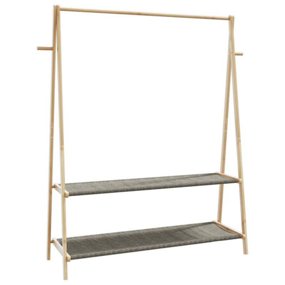 VIDAXL Porte vêtement avec étagères 132x45,5x150,5 cm bambou