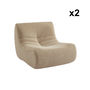 Voir la diapositive 6 : SWEEEK Chauffeuse tissu effet alpaca 2 places. beige. style contemporain. L 91 x P 105 x H 72cm