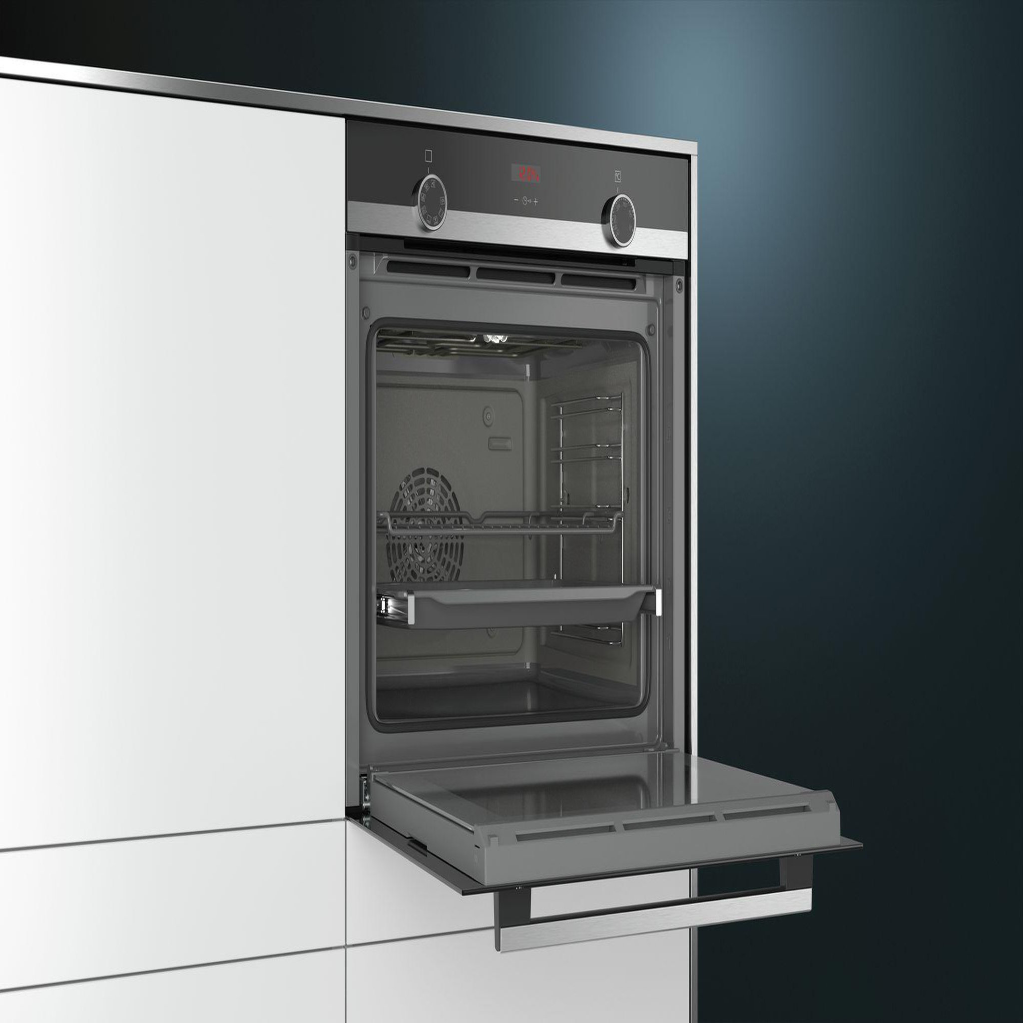 Voir la diapositive 4 : Siemens Four intégrable 71l 60cm a ecoclean inox - hb553aer0