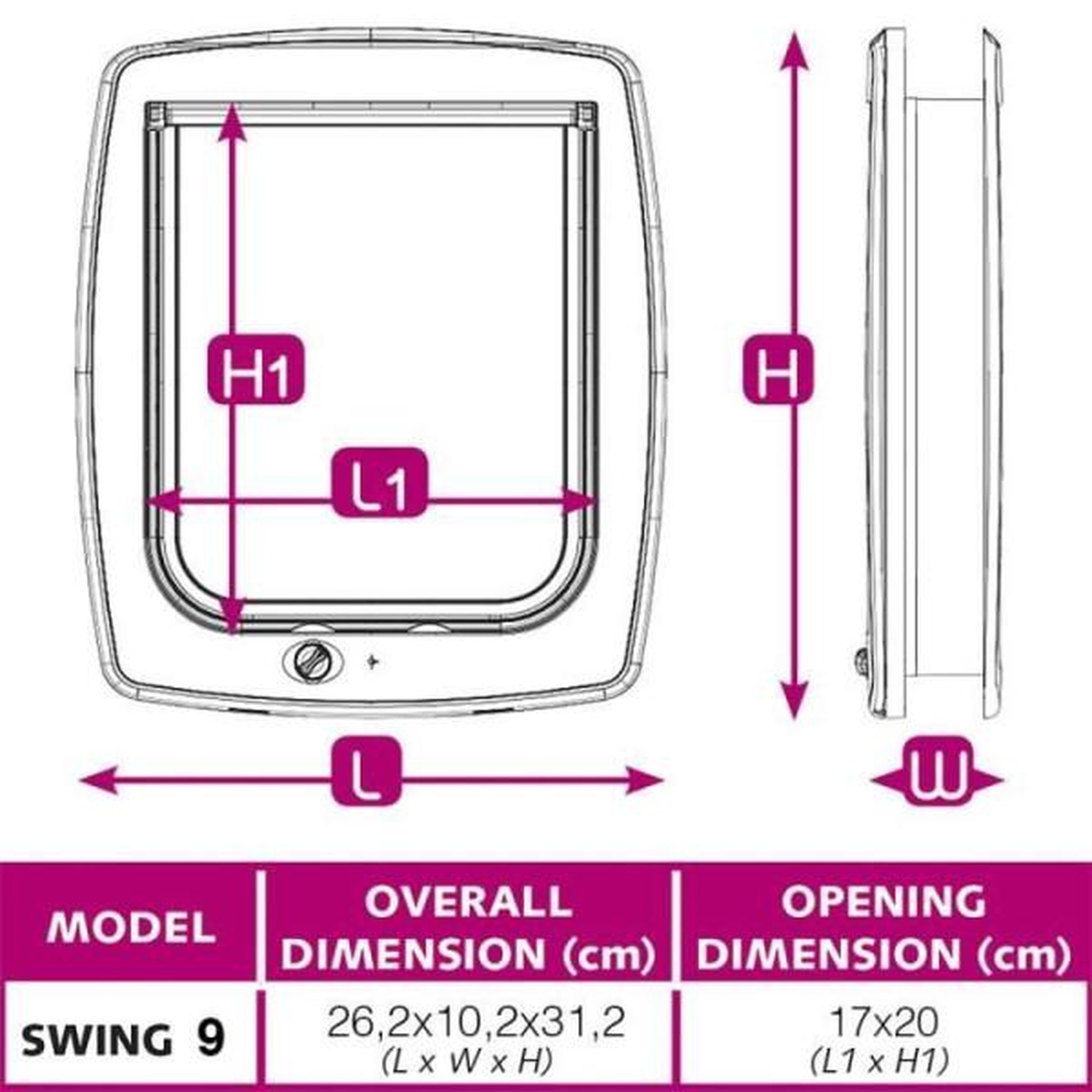 Voir la diapositive 4 : Ferplast FERPLAST Chatiere plastique Swing - 26,2 x 10,2 x 31,2 cm - Marron - Pour grand chat et petit chien