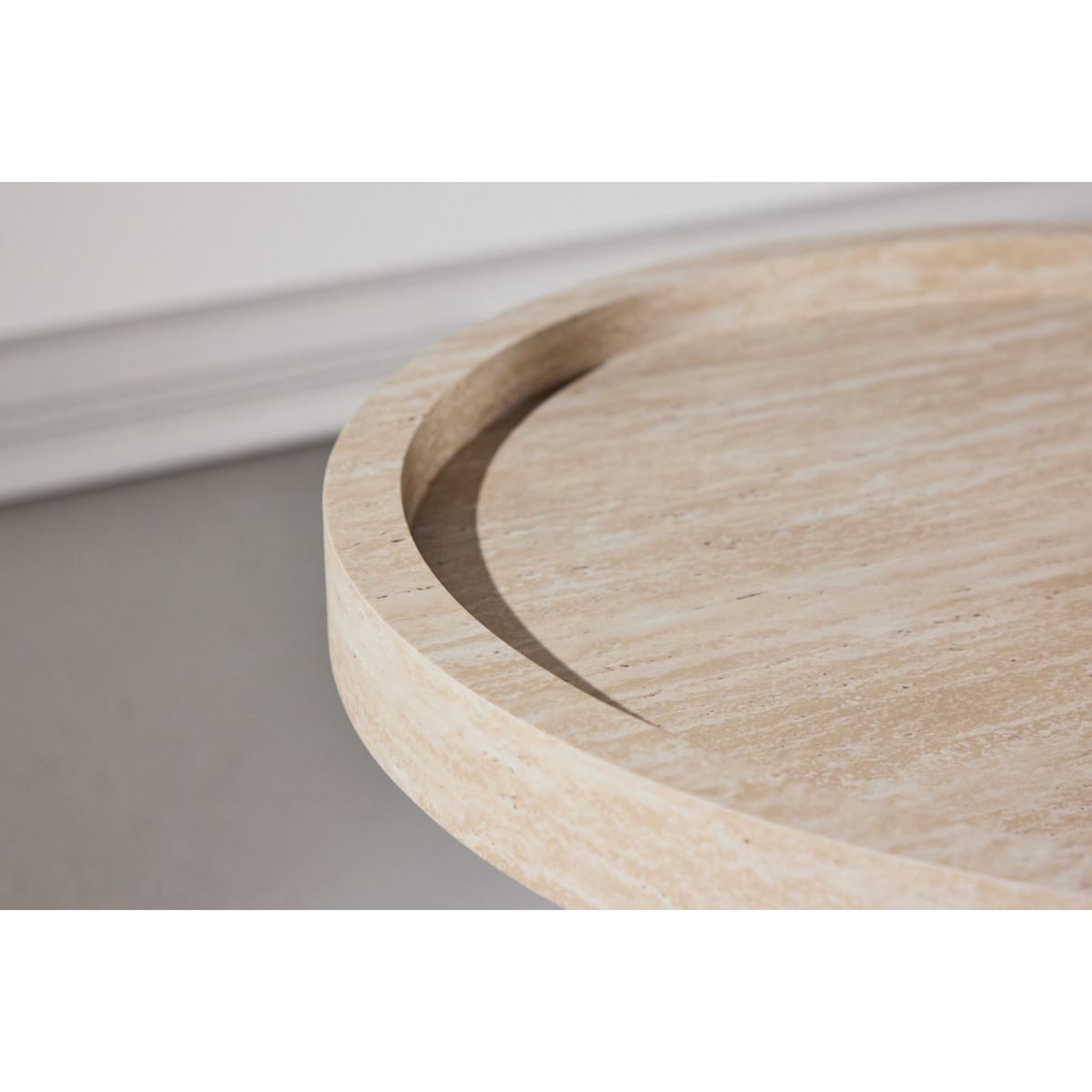 Voir la diapositive 3 : Paris Prix Table basse effet travertin  krille  60cm beige