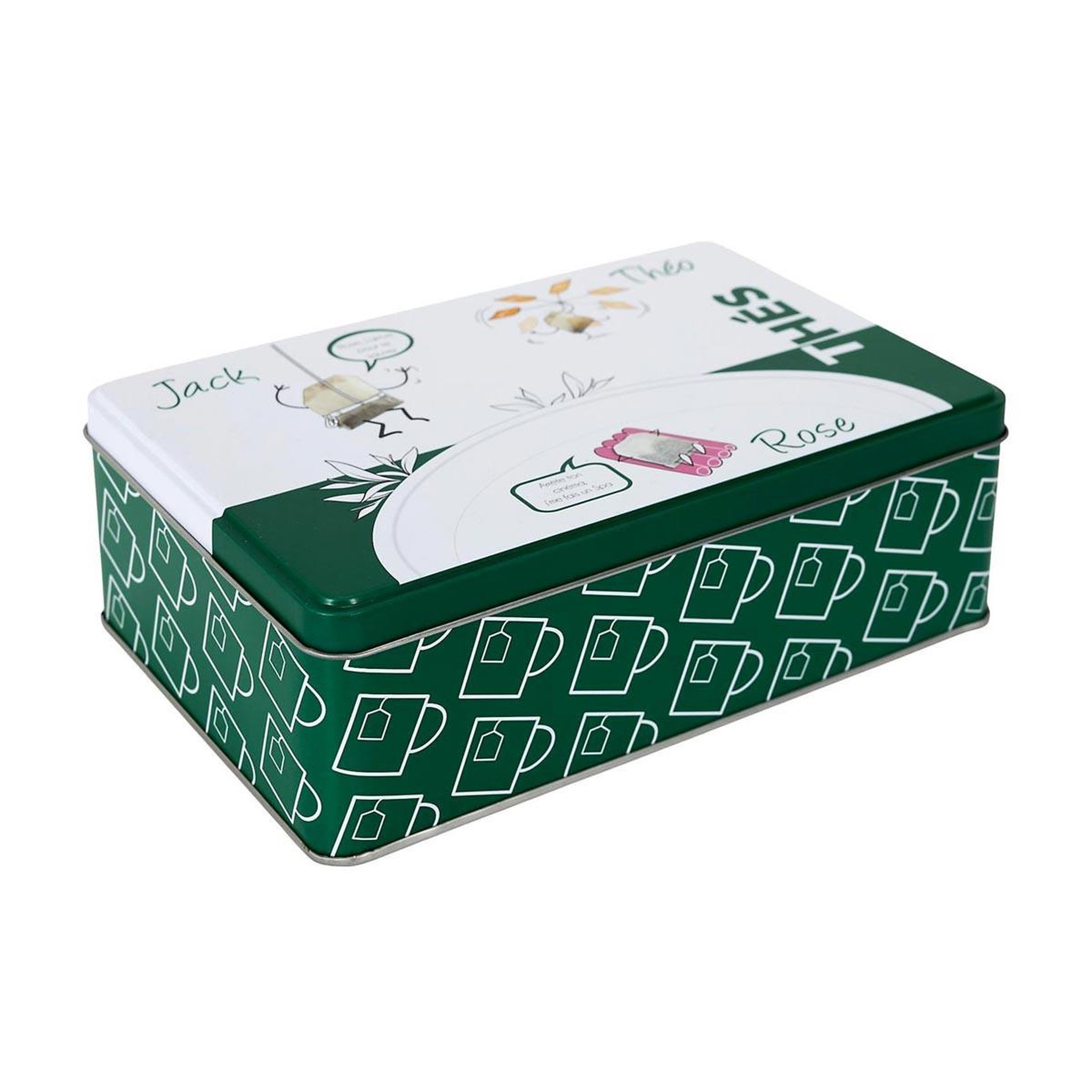 COOK CONCEPT Boîte à thé en métal  ludique  20cm vert