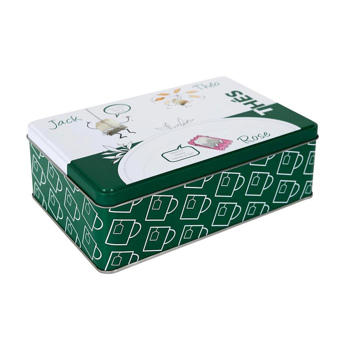 Paris Prix Boîte à Thé en Métal  Ludique  20cm Vert