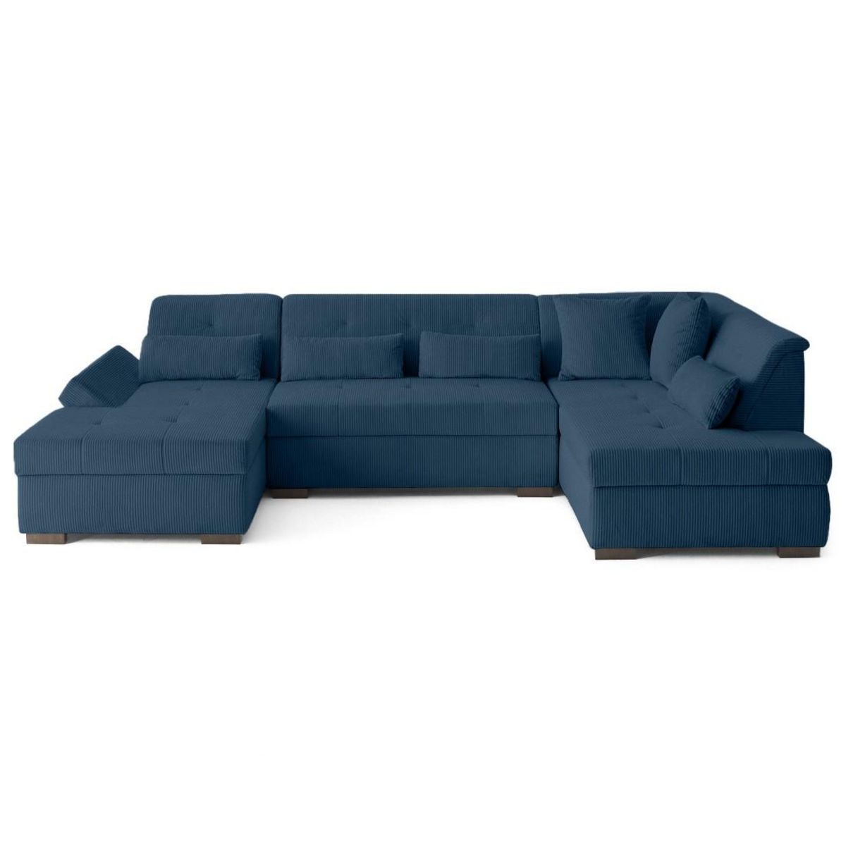 LISA DESIGN Vermont s - canapé panoramique d'angle droit 7 places en velours côtelé