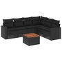 Voir la diapositive 2 : VIDAXL Salon de jardin 7 pcs avec coussins noir resine tressee