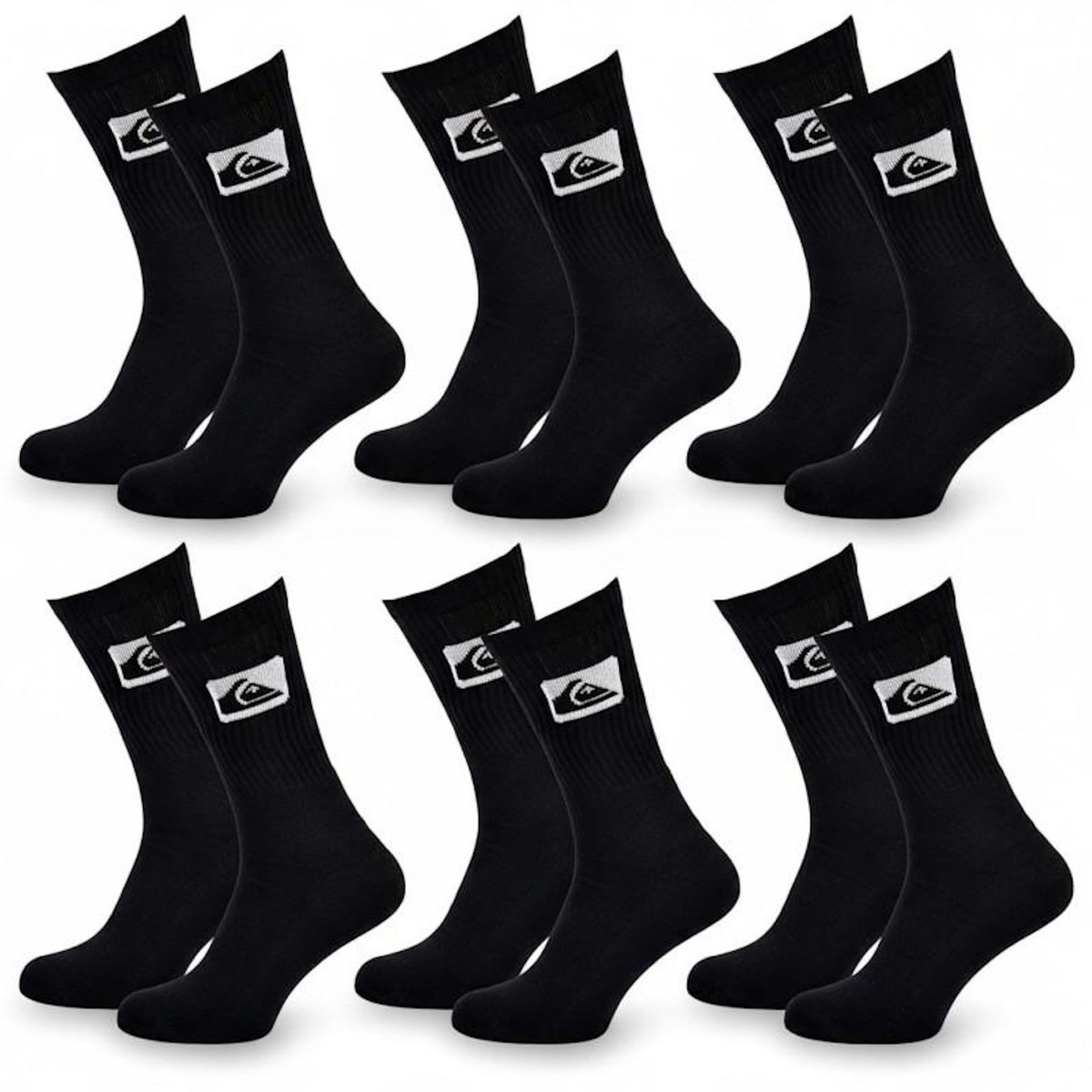 QUIKSILVER Quiksilver Pack de Chaussettes Homme Crew – Lot 6 Paires Sport Cushioned
