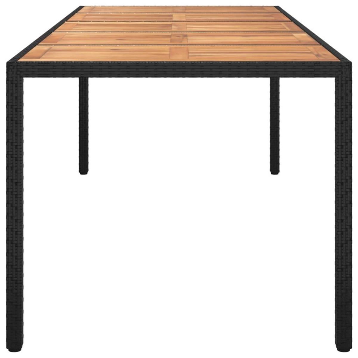 VIDAXL Table de jardin Noir 250x100x75 cm Resine tressee