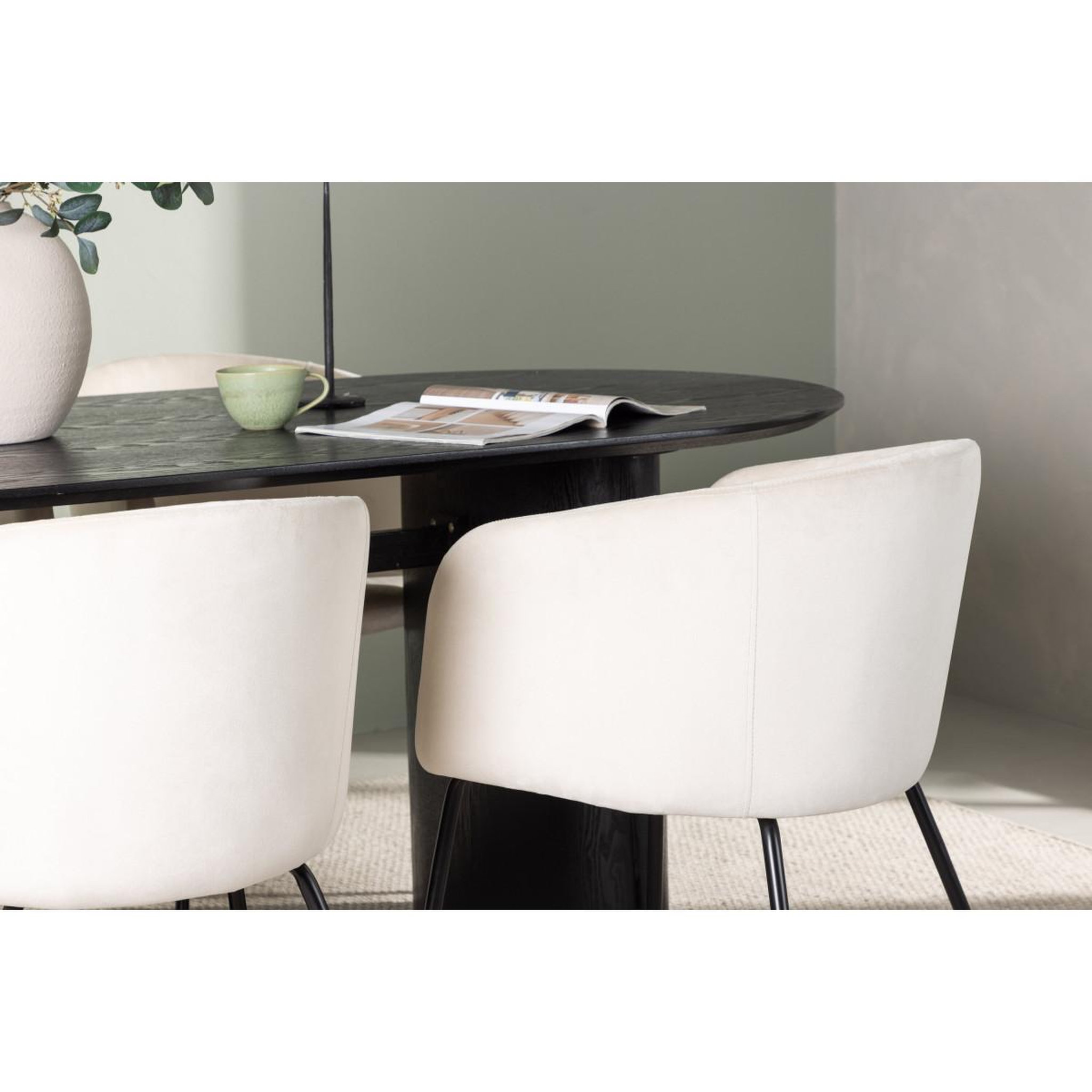 Voir la diapositive 6 : Paris Prix Ensemble table à manger & 4 chaises  isolde & berit  180cm noir & beige
