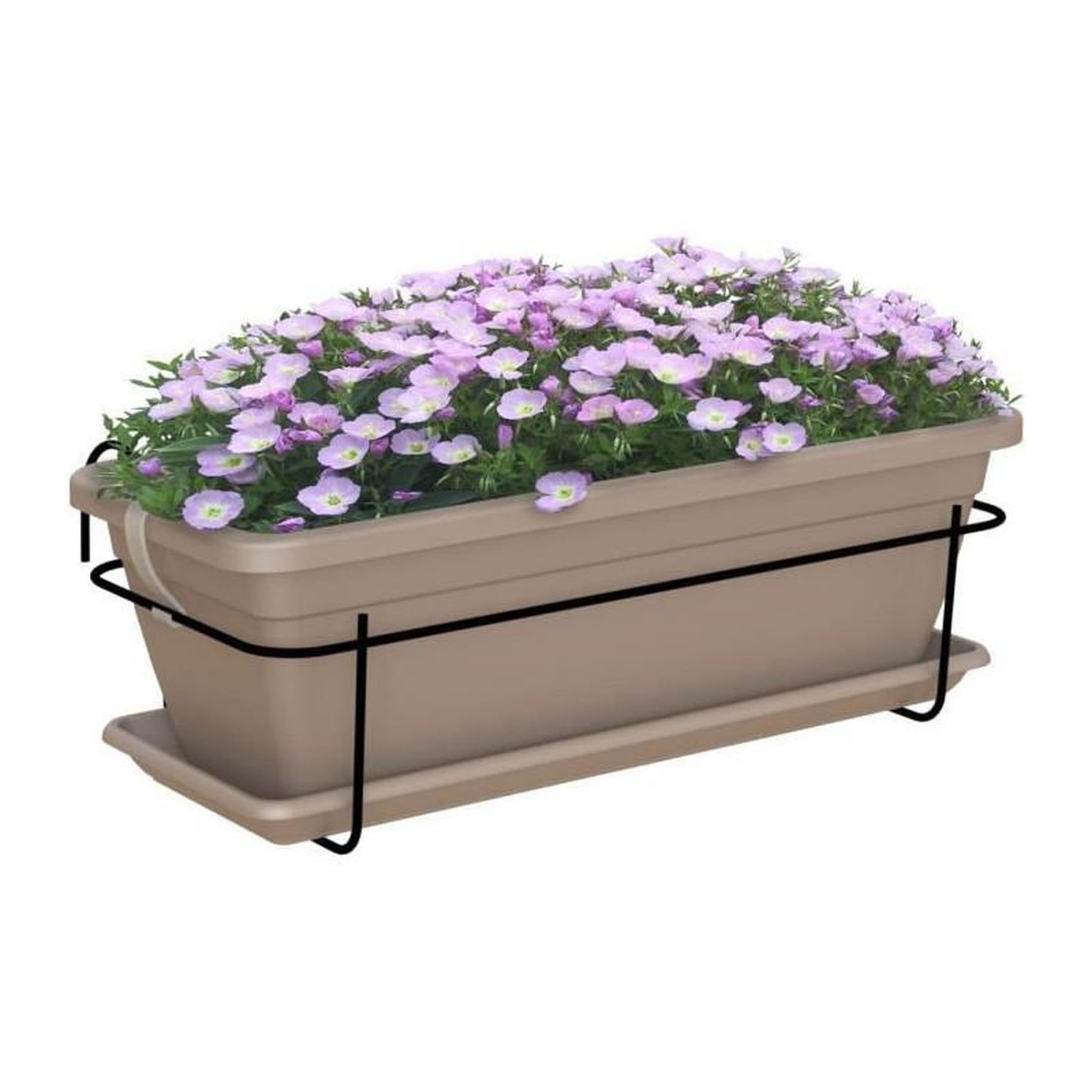 Voir la diapositive 2 : ARTEVASI ARTEVASI - Kit balcon Jardiniere venezia 50cm taupe 50 x 19,5 x h16,3 cm - 1,16l