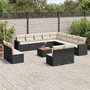 Voir la diapositive 1 : VIDAXL Salon de jardin avec coussins 14 pcs noir resine tressee