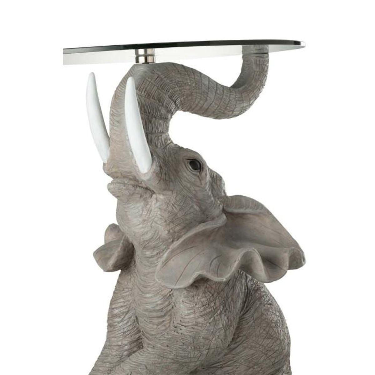 Paris Prix Table d'Appoint Design  Éléphant  63cm Gris