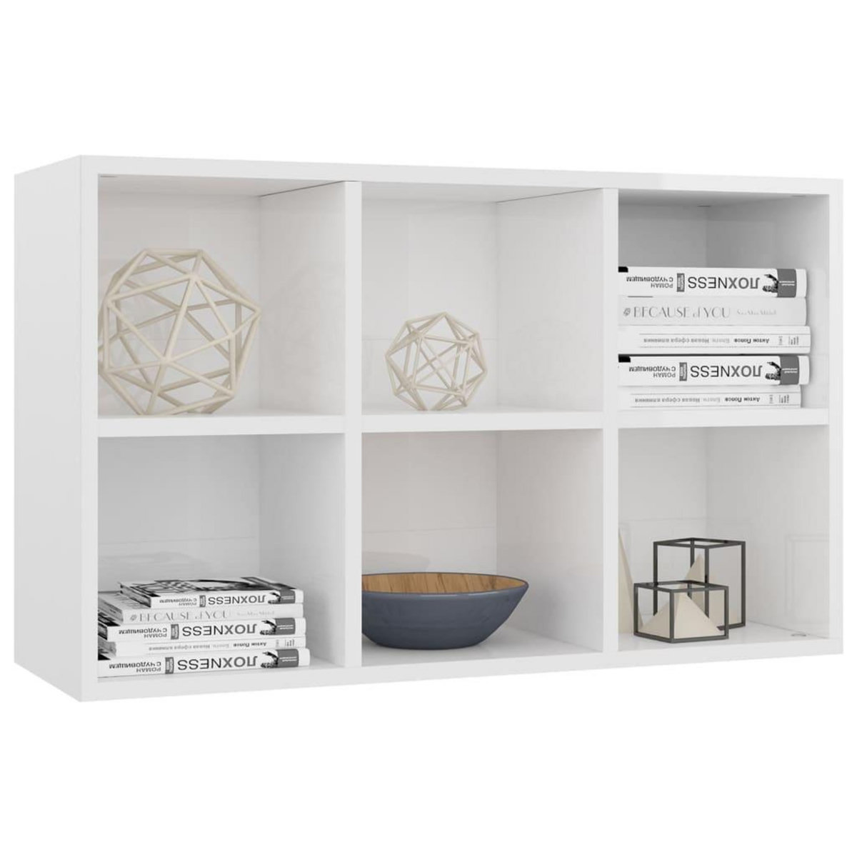 VIDAXL Bibliotheque/buffet blanc brillant 66x30x98cm bois d'ingenierie
