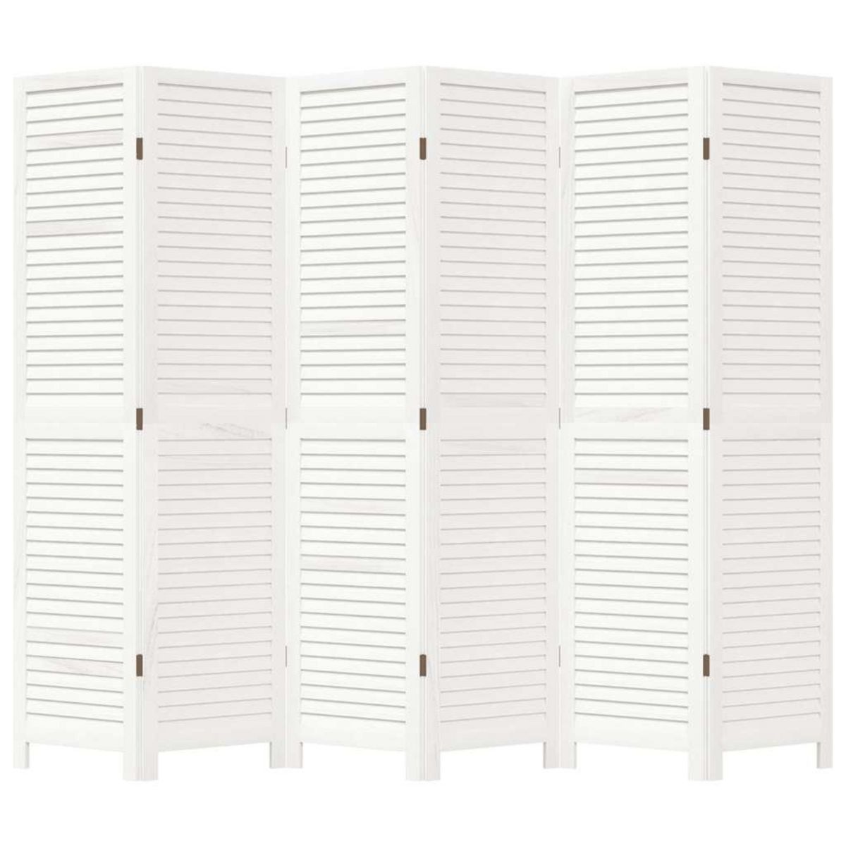 VIDAXL Cloison de separation 6 panneaux blanc bois de paulownia massif