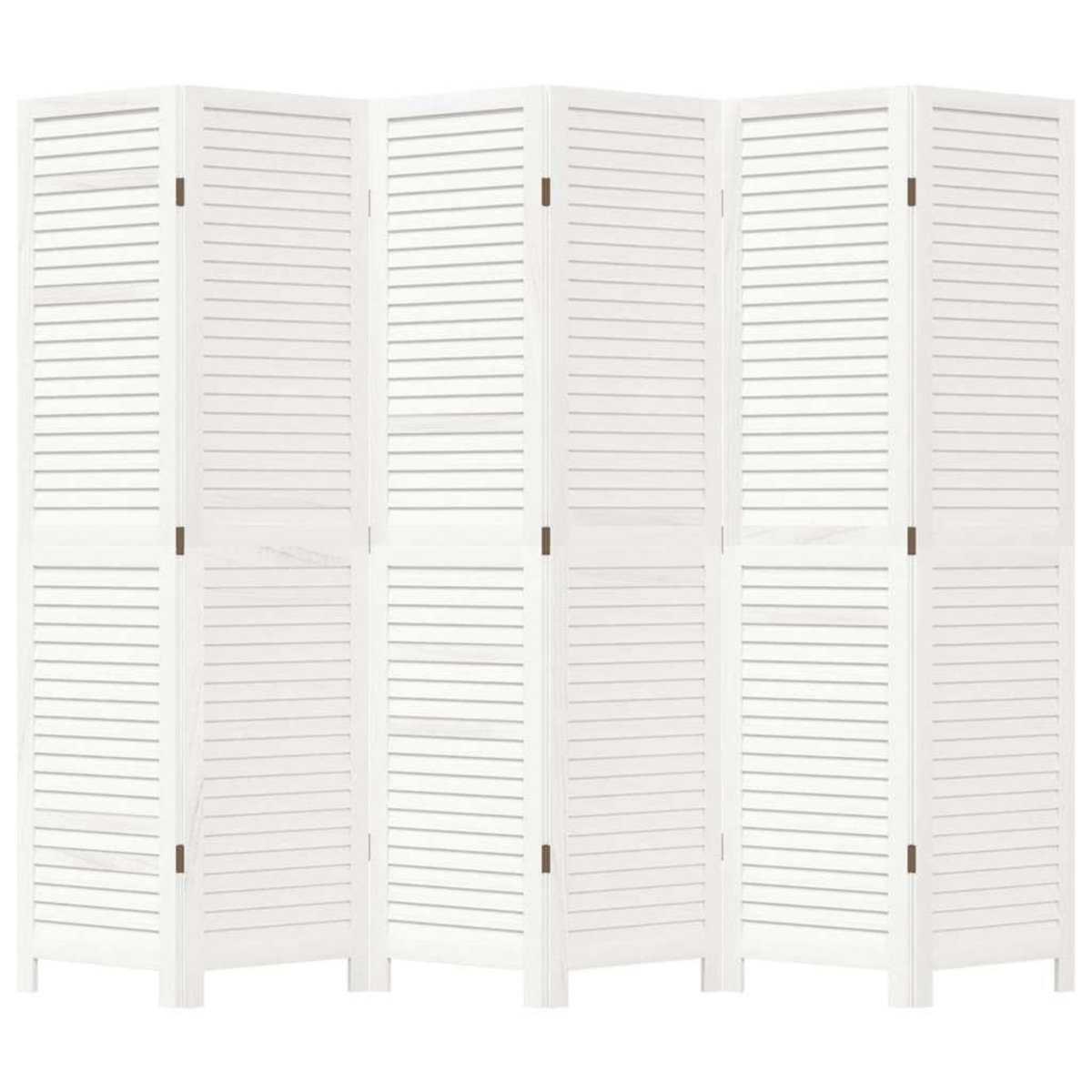 VIDAXL Cloison de separation 6 panneaux blanc bois de paulownia massif
