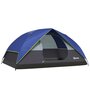 Voir la diapositive 1 : OUTSUNNY Tente de camping 2-4 personnes - fenêtre, 2 poches, port d'alimentation, sac de transport - bleu foncé