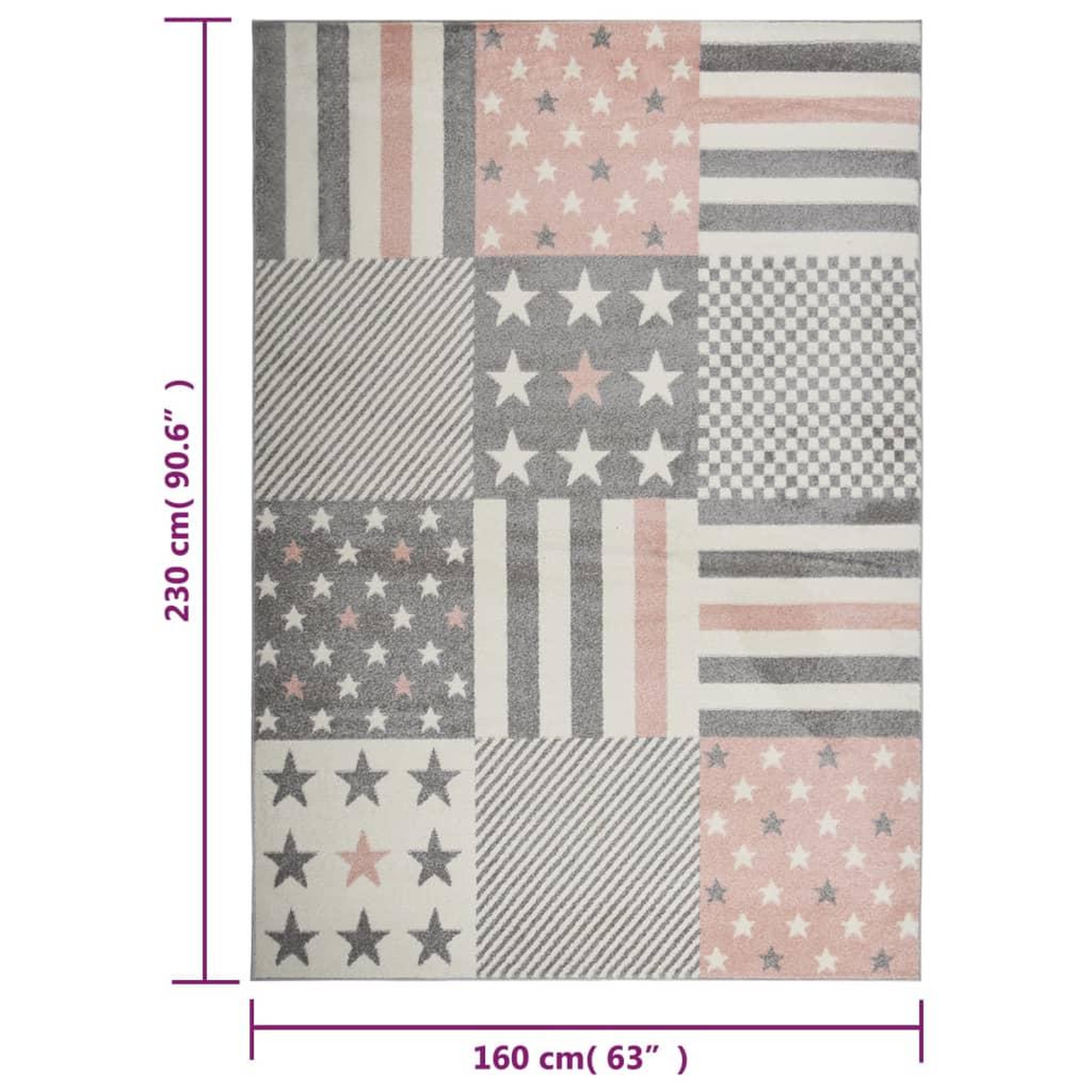 Voir la diapositive 6 : VIDAXL Tapis pour enfants 160x230 cm motif d'etoiles rose