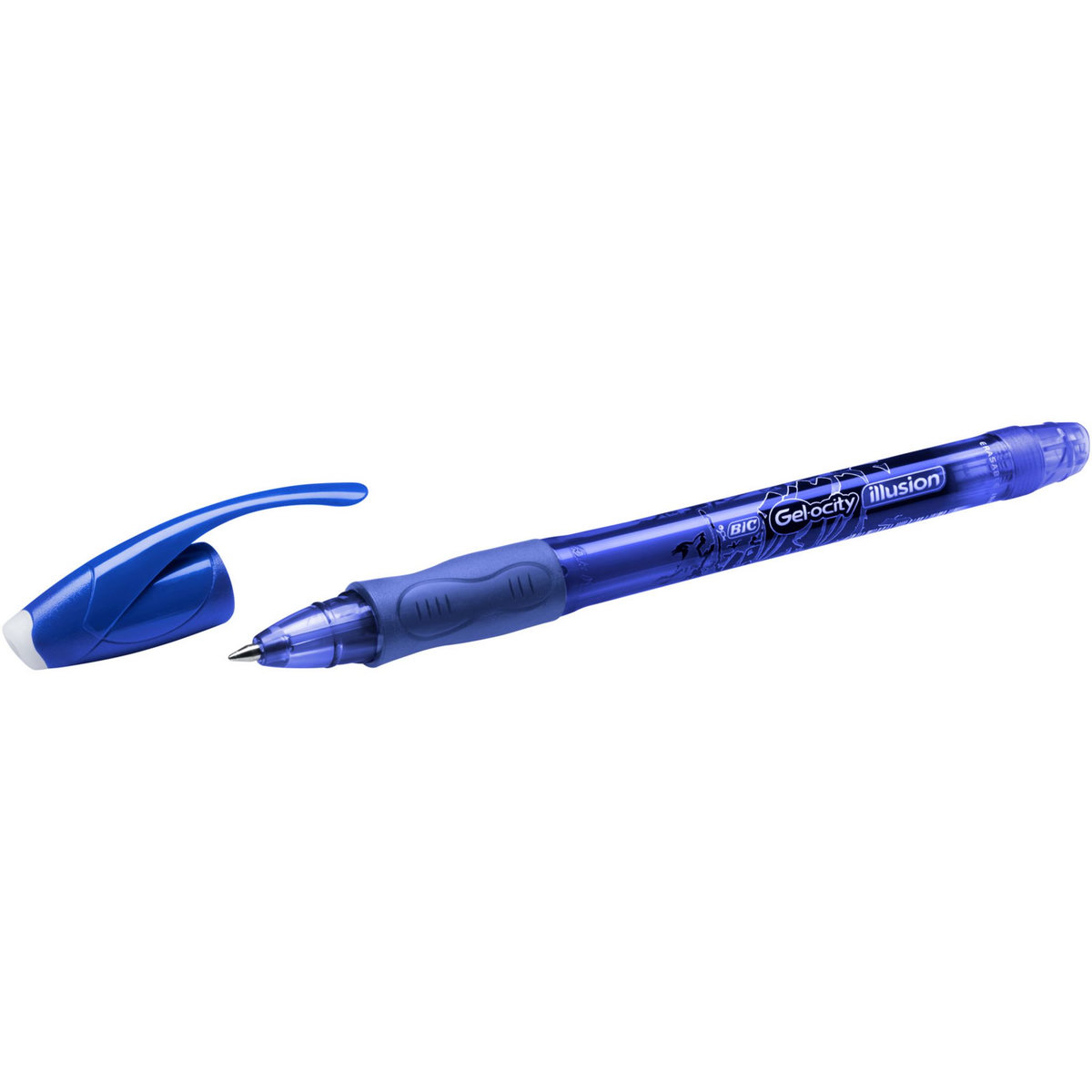 BIC Stylo gel effaçable pointe moyenne bleu + 2 recharges GEL-OCITY ILLUSION