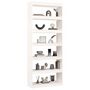 Voir la diapositive 4 : VIDAXL Bibliotheque/Separateur de piece Blanc 80x30x199,5cm Pin massif