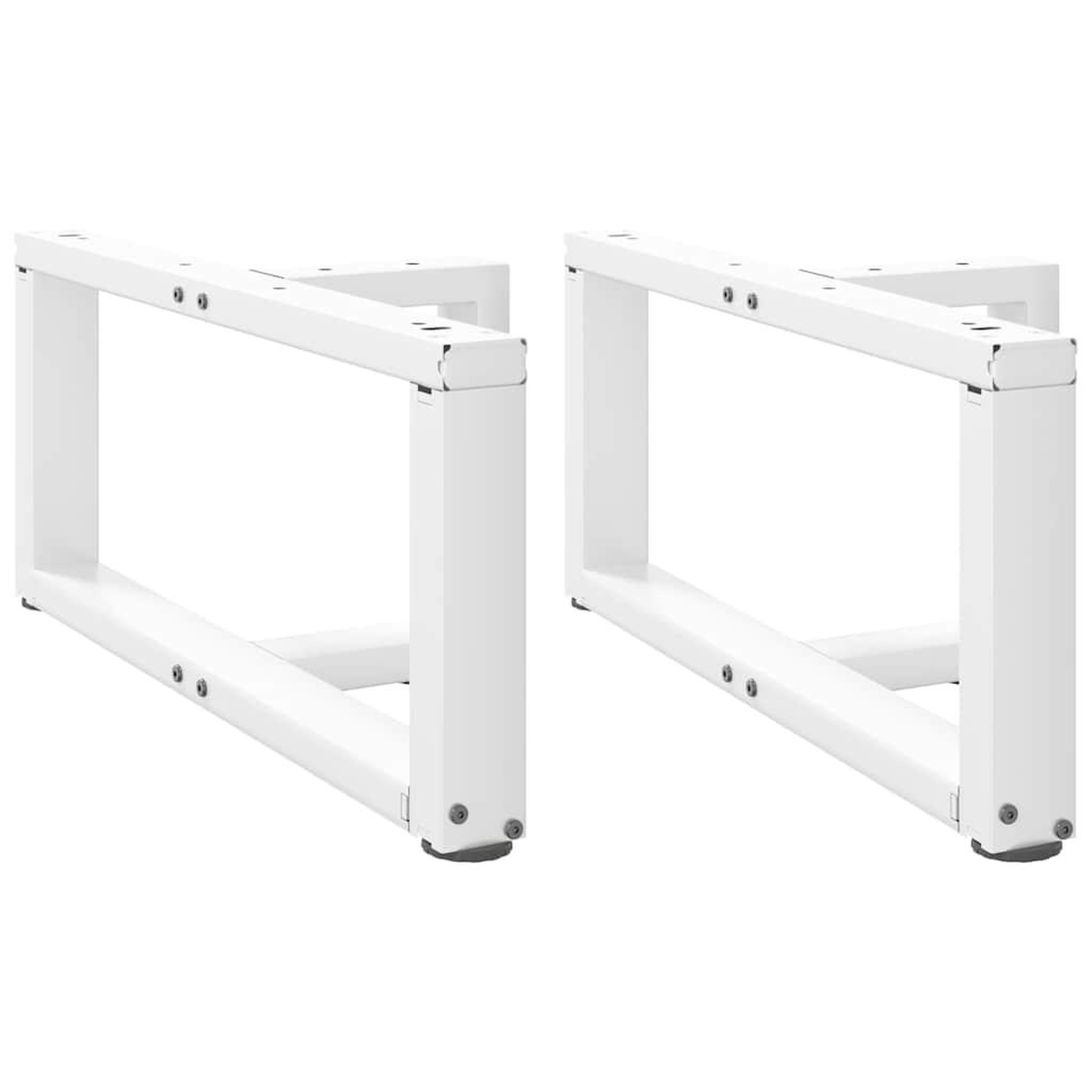 VIDAXL Pieds de table basse en forme de T 2 pcs blanc 70x25x(30-31) cm