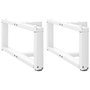 Voir la diapositive 1 : VIDAXL Pieds de table basse en forme de T 2 pcs blanc 70x25x(30-31) cm